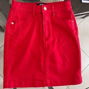 Missguided Red Mini Skirt / Strech